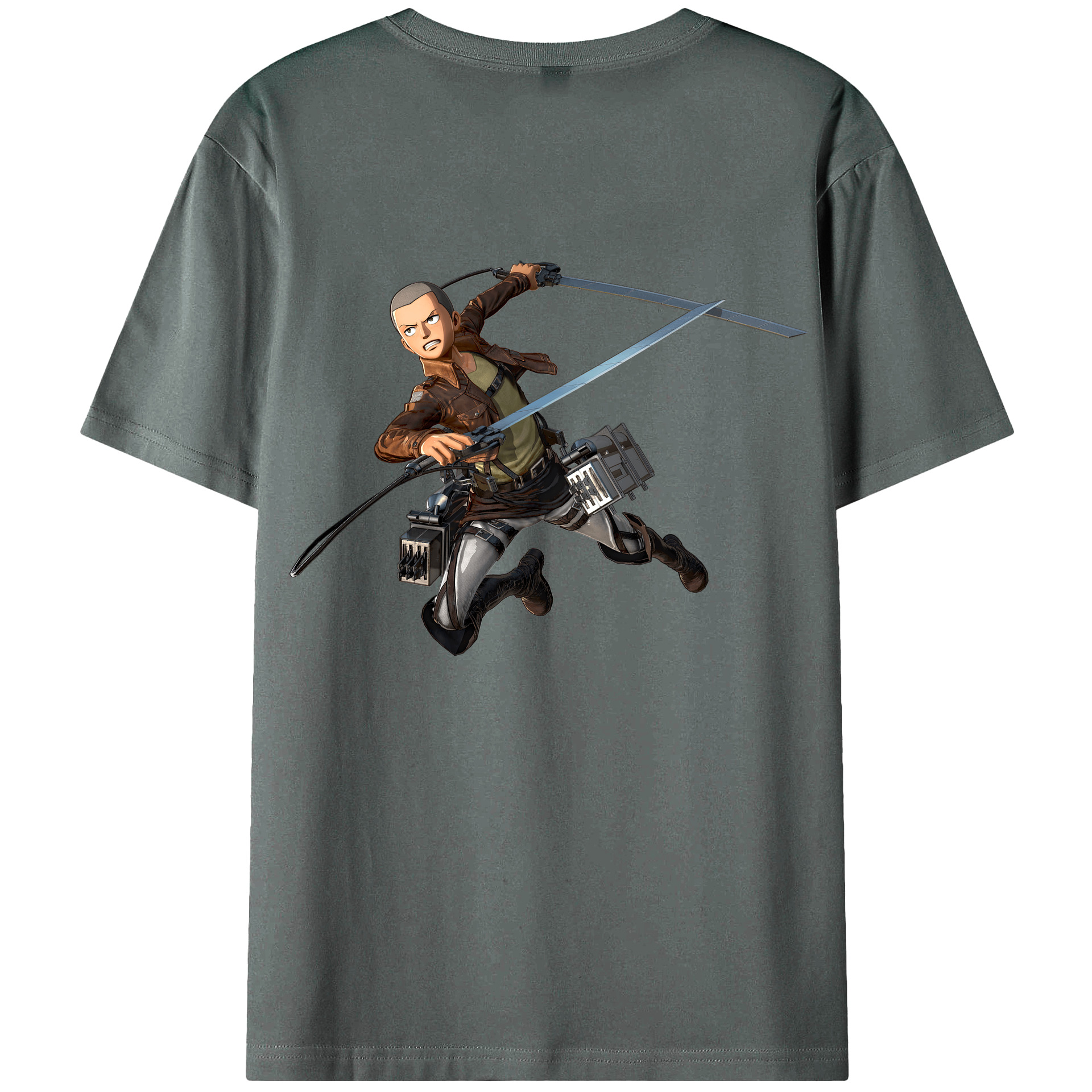 （画像用） 進撃の巨人 コニー·スプリンガー Attack on Titan Connie Springer 綿100％ メンズ半袖Tシャツ（バックプリント） 通気性